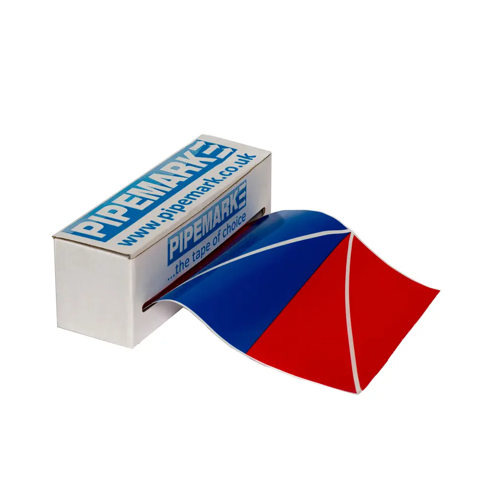 [DUCTM01BX] BOX CONDITIONED AIR Blue/Red (DUCTM01BX )(1 BOX) (QTY-50 TRIANGLES/ ROLL)